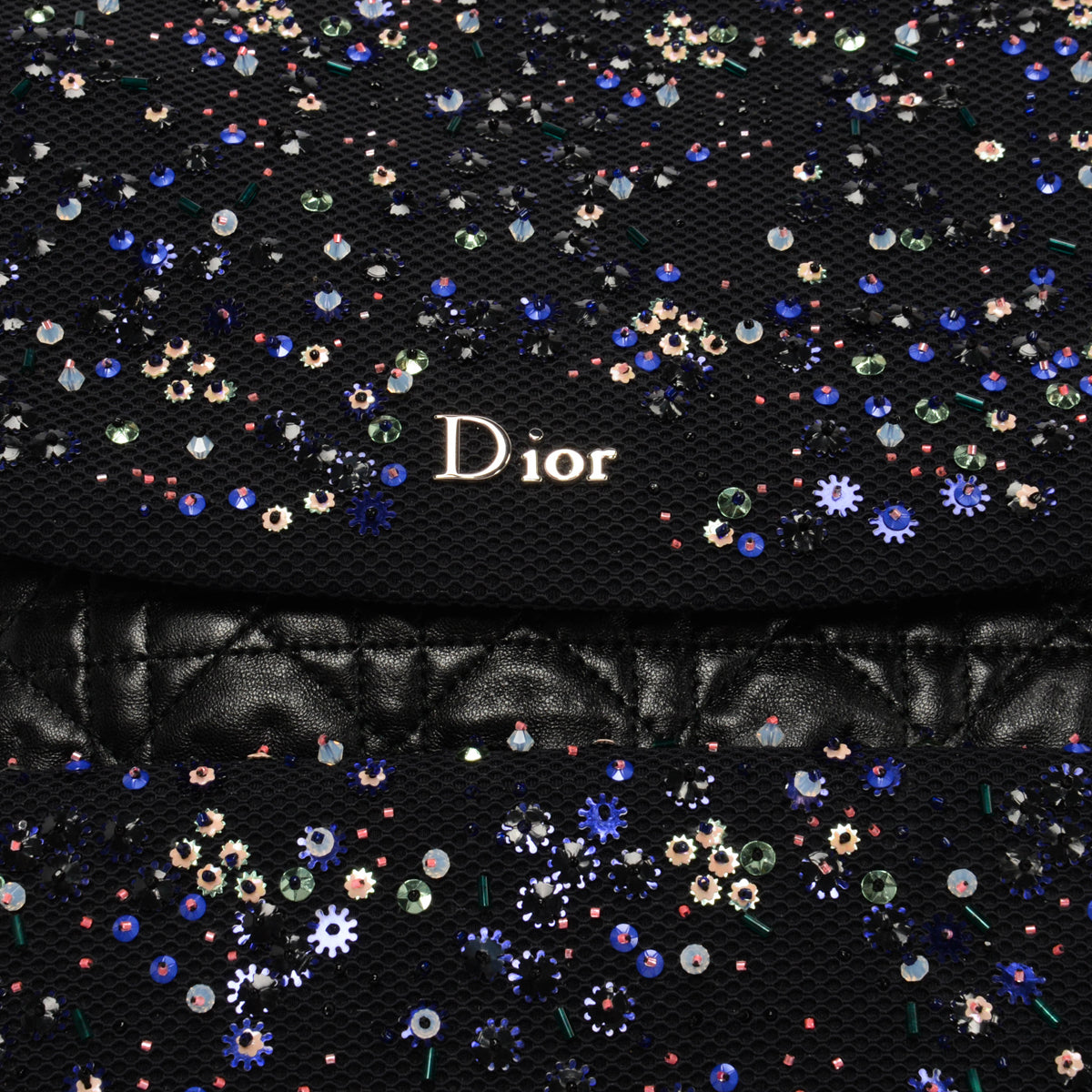 Dior Black Cannage Lambskin Embellished Stardust Small Backpack