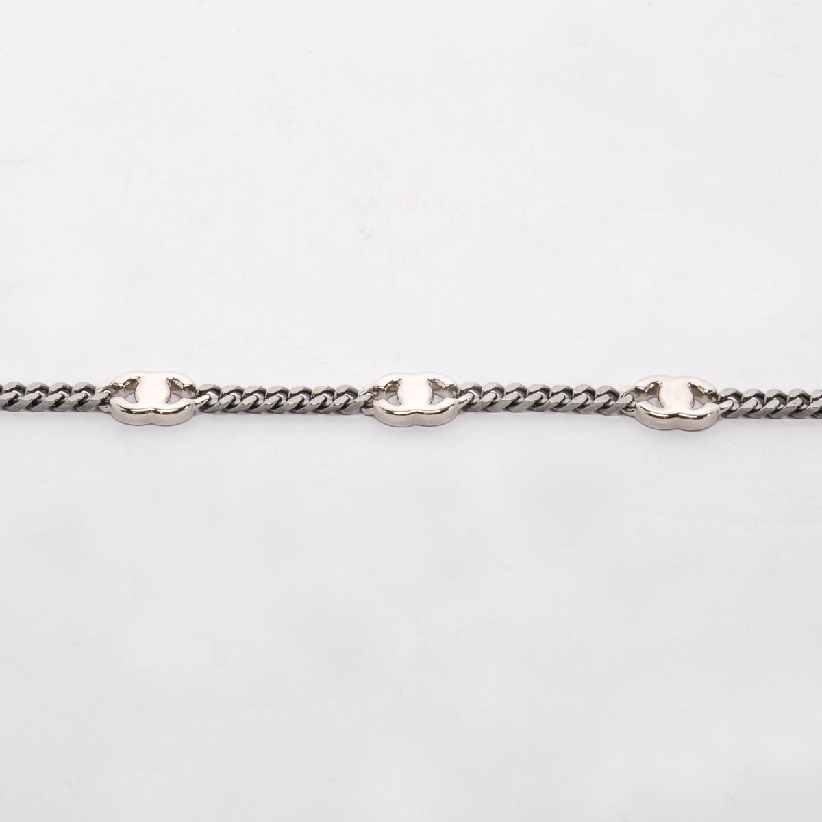 Chanel Gunmetal Crystal CC Chain Belt