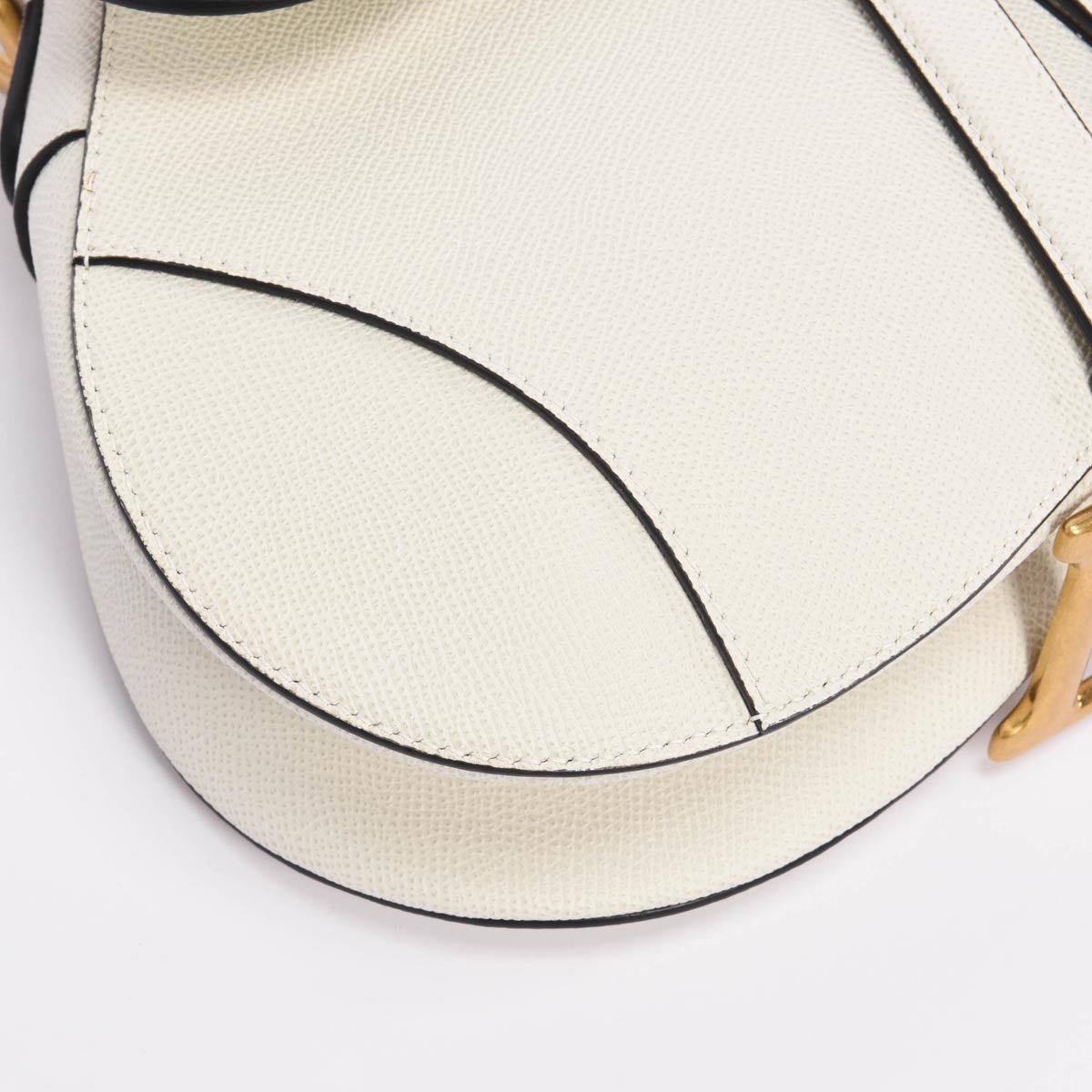 Dior Latte Grained Calfskin Saddle Bag