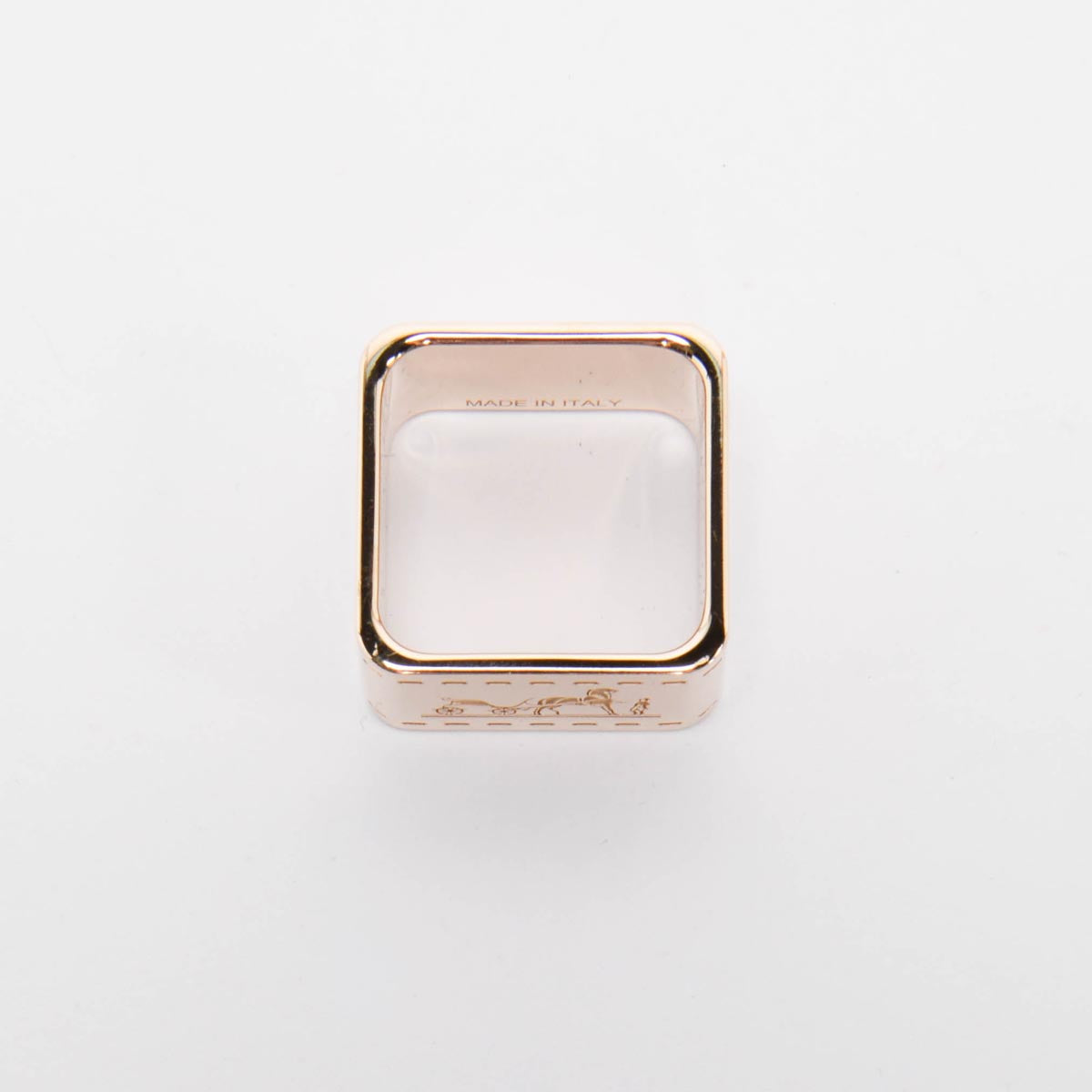 Hermes Gold Tone Permabrass Bolduc Scarf Ring