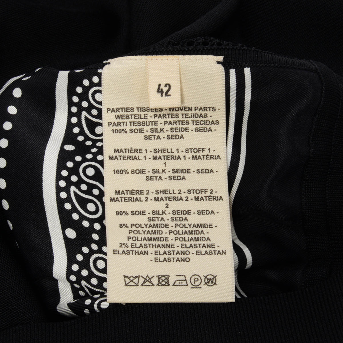 Hermes Black & White Printed Silk Astrologie Bandana Sweater