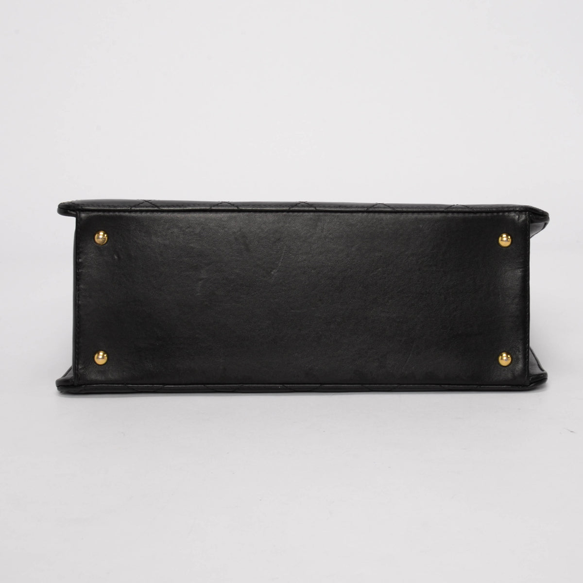Chanel Vintage Black Quilted Lambskin Vertical Tote