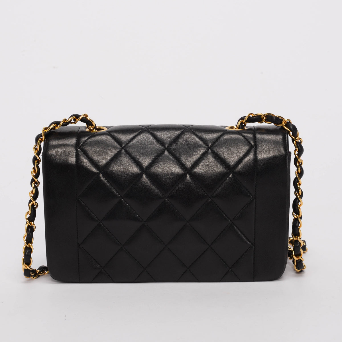 Chanel Black Quilted Lambskin Small Diana Shoulder Bag