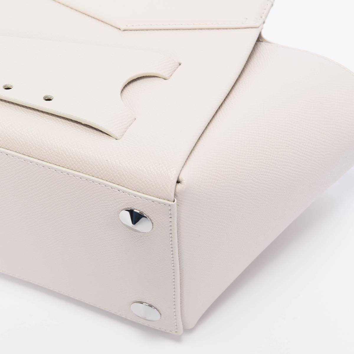 Margiela Greige Grained Calfskin Snatched Tote Bag