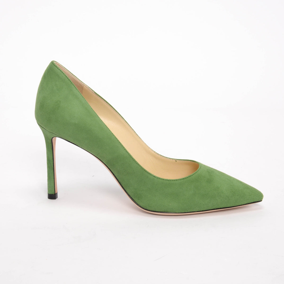 Jimmy Choo Apple Green Suede Romy 85 Pumps 36.5
