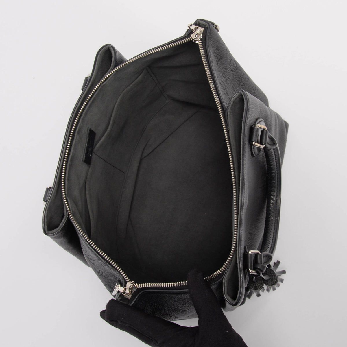 Louis Vuitton Black Mahina Calfskin Haumea Bag