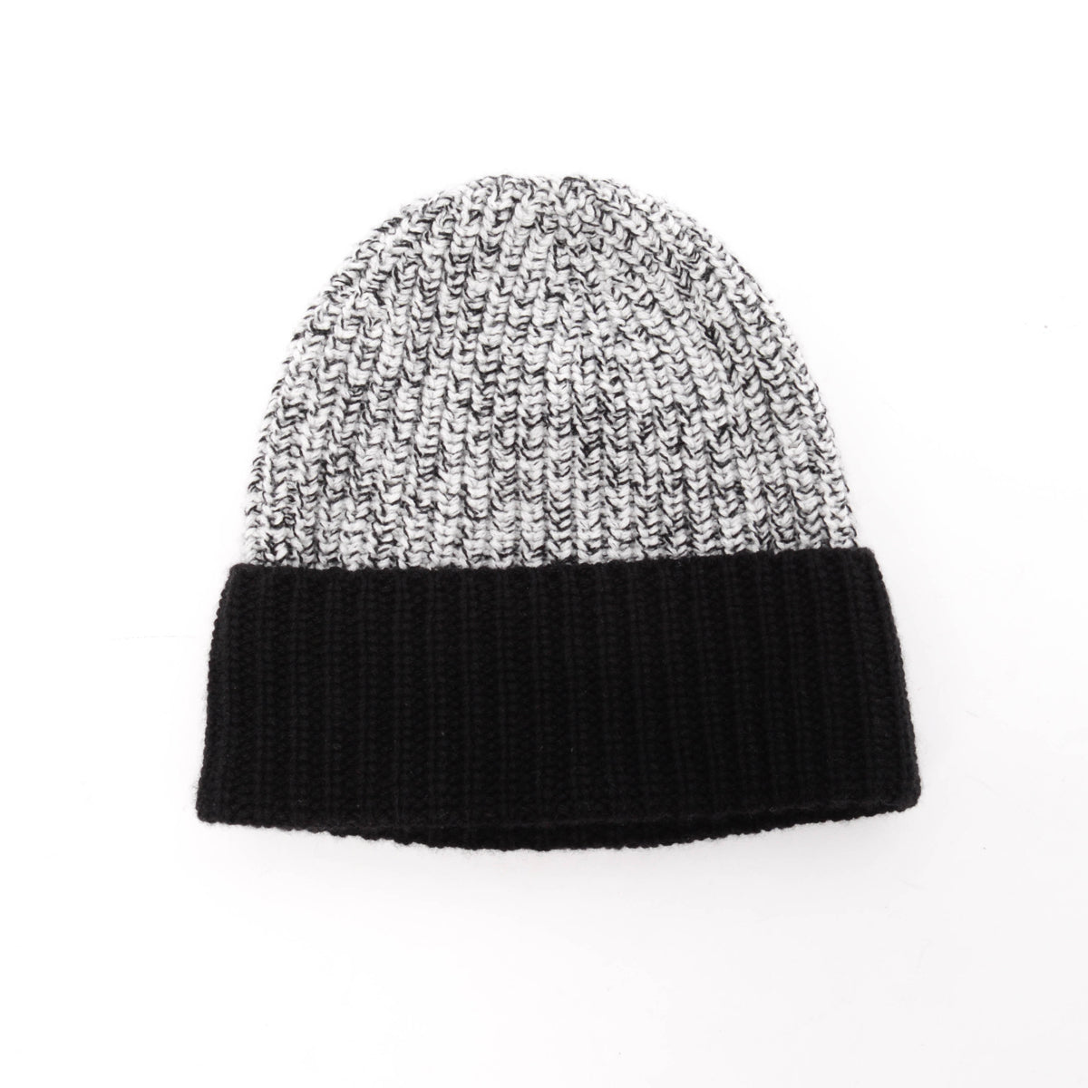 Chanel Black & White Cashmere Knit CC Beanie