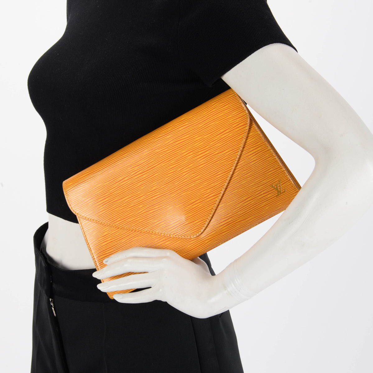 Louis Vuitton Yellow Epi Leather Art Deco Clutch