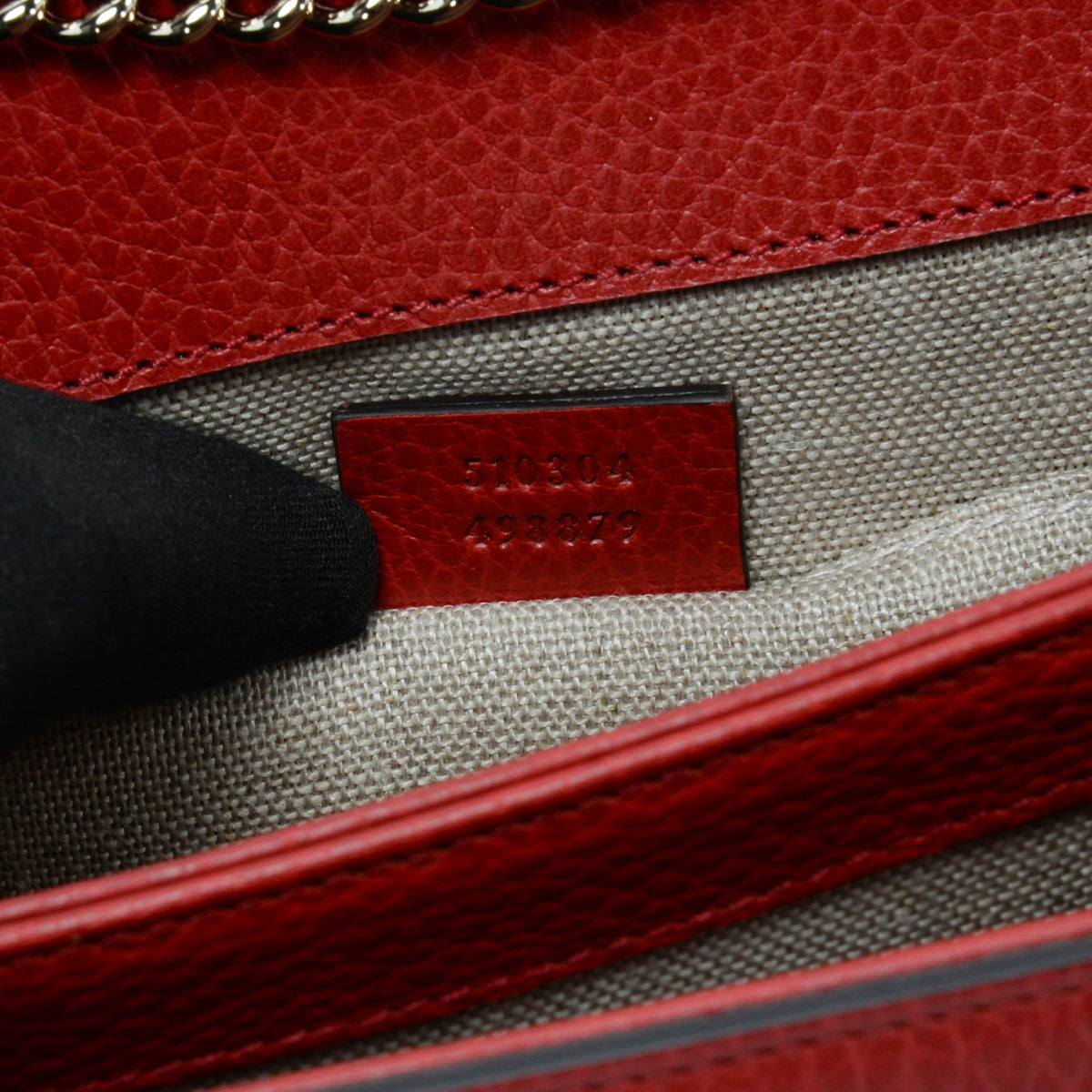 Gucci Red Dollar Calfskin Small Interlocking G Shoulder Bag