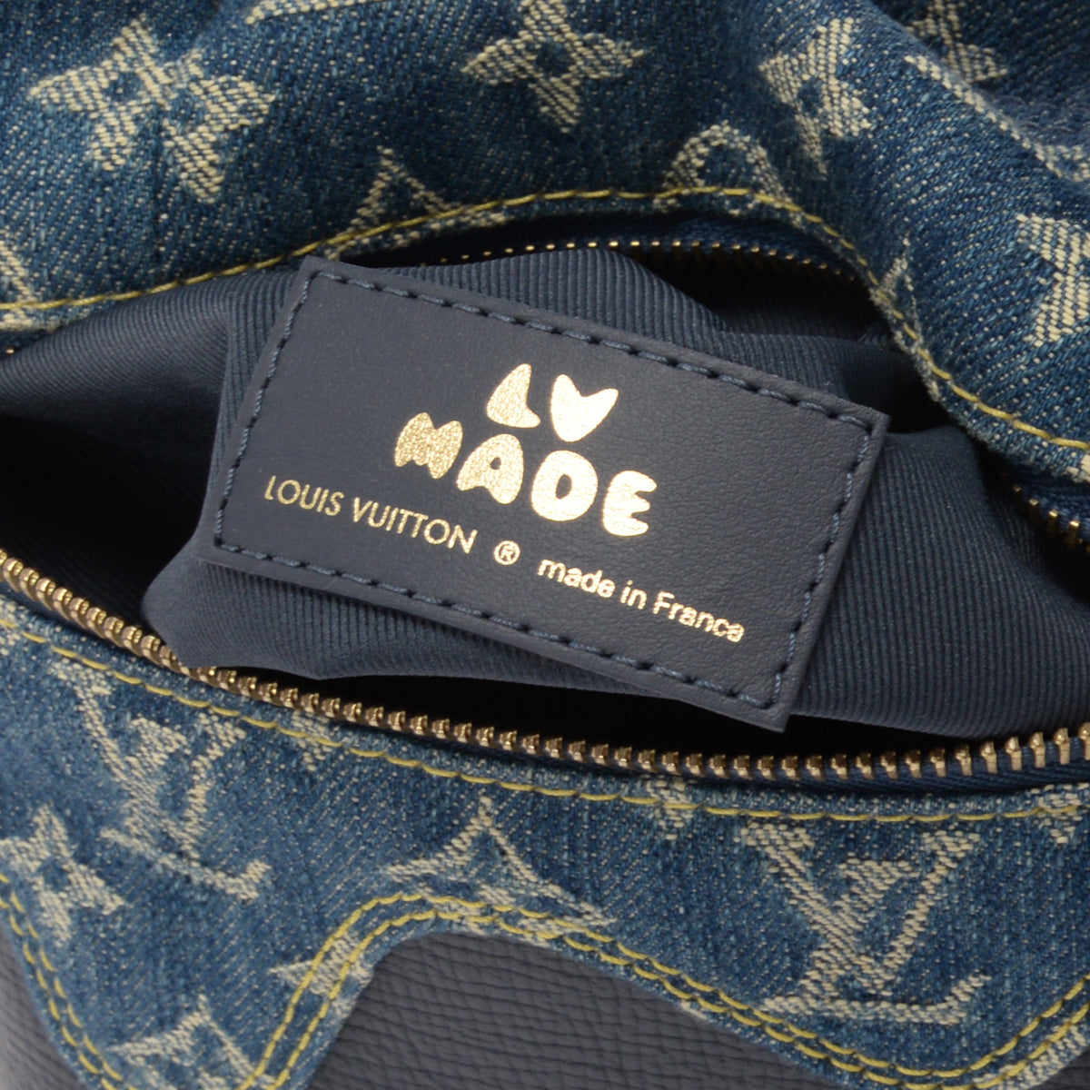 Louis Vuitton Blue Monogram Denim Drip Japanese Cruiser Bag
