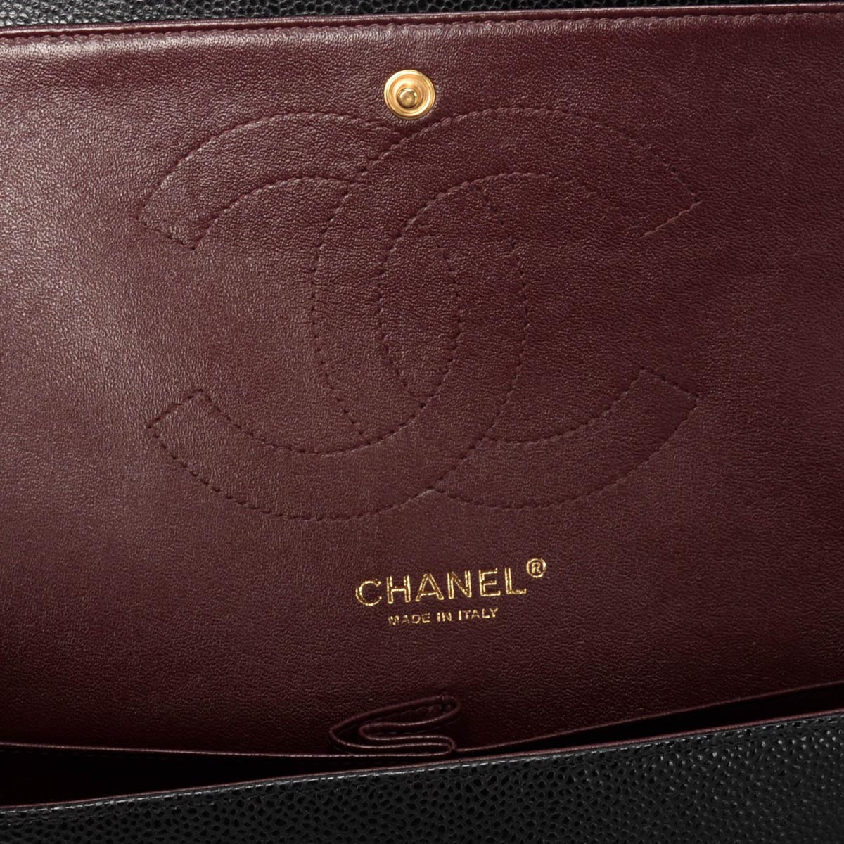 Chanel Black Quilted Caviar Large Classic Flap Bag