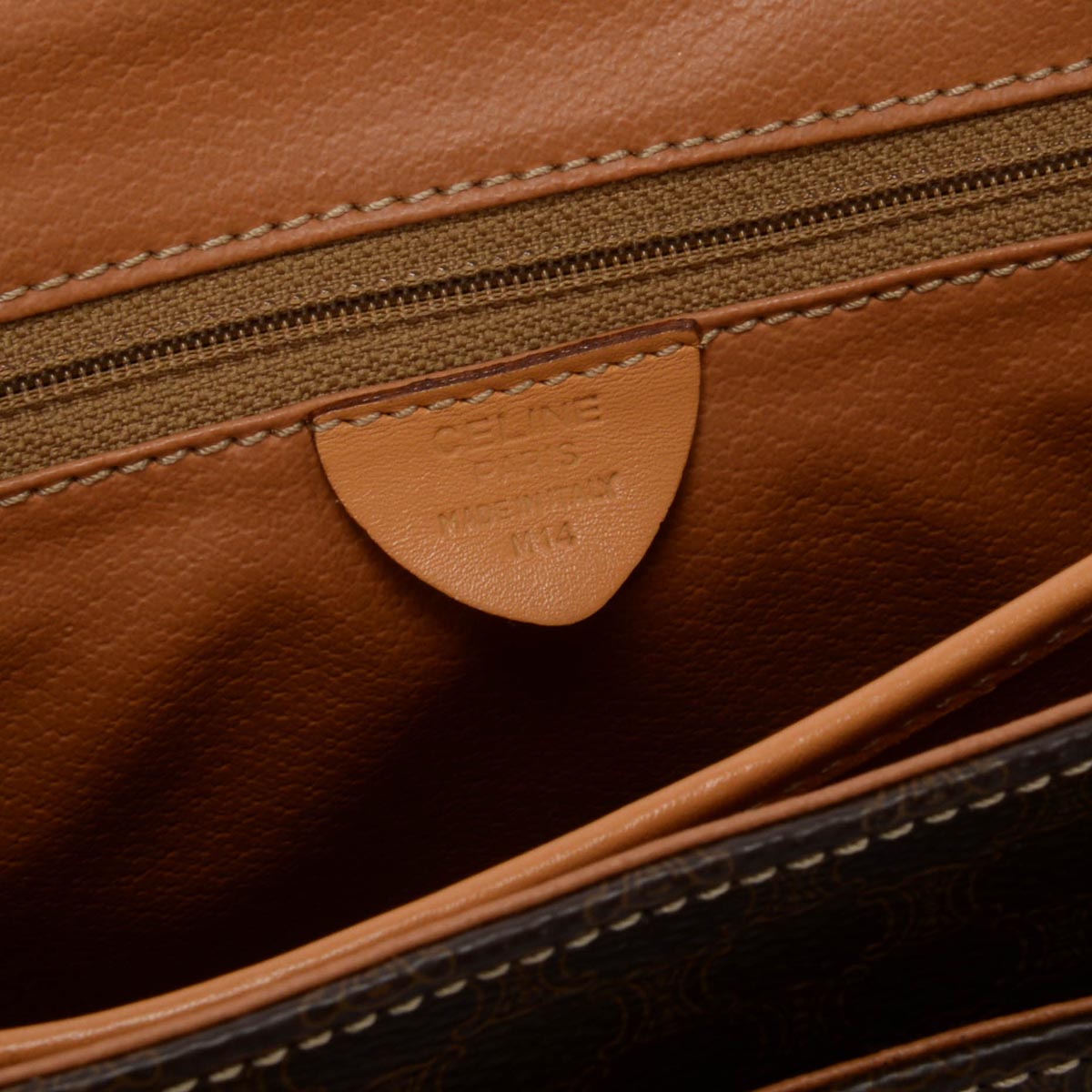 Celine Brown Triomphe Canvas Macadam Top Handle Bag