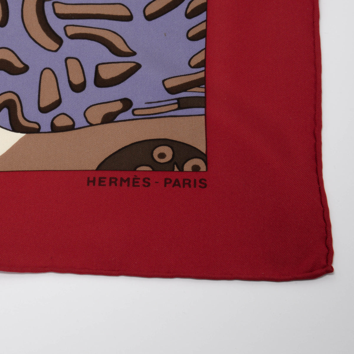 Hermes Red Silk Grands Fonds II Scarf