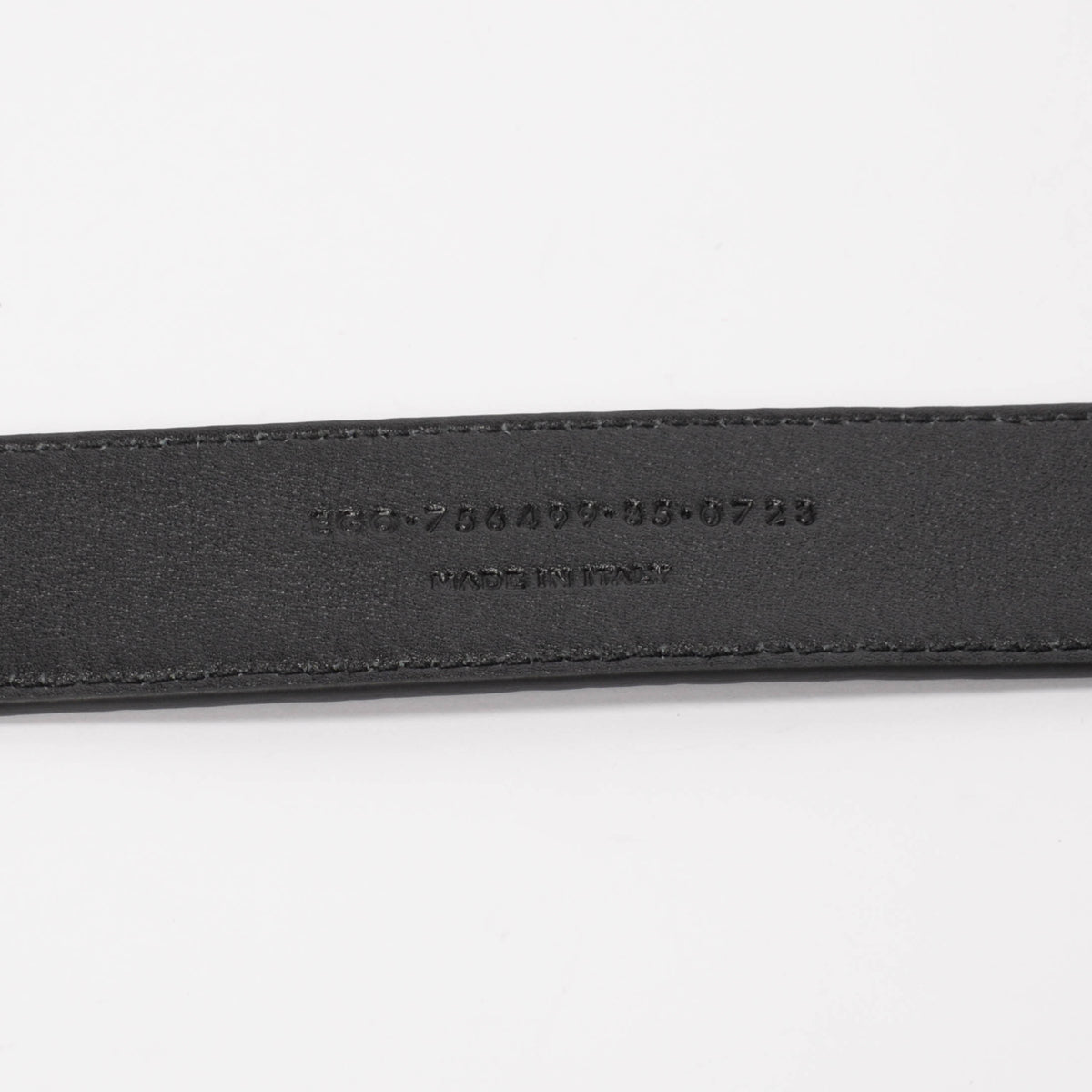 Saint Laurent Black Croc Embossed Leather Logo Buckle Belt