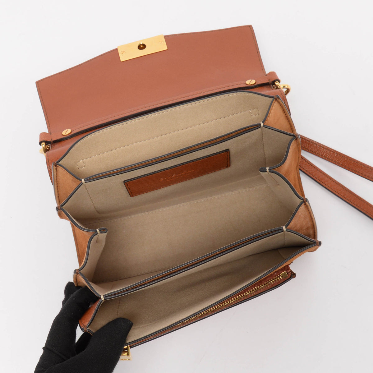 Givenchy Chestnut Goatskin & Suede Small GV3 Bag