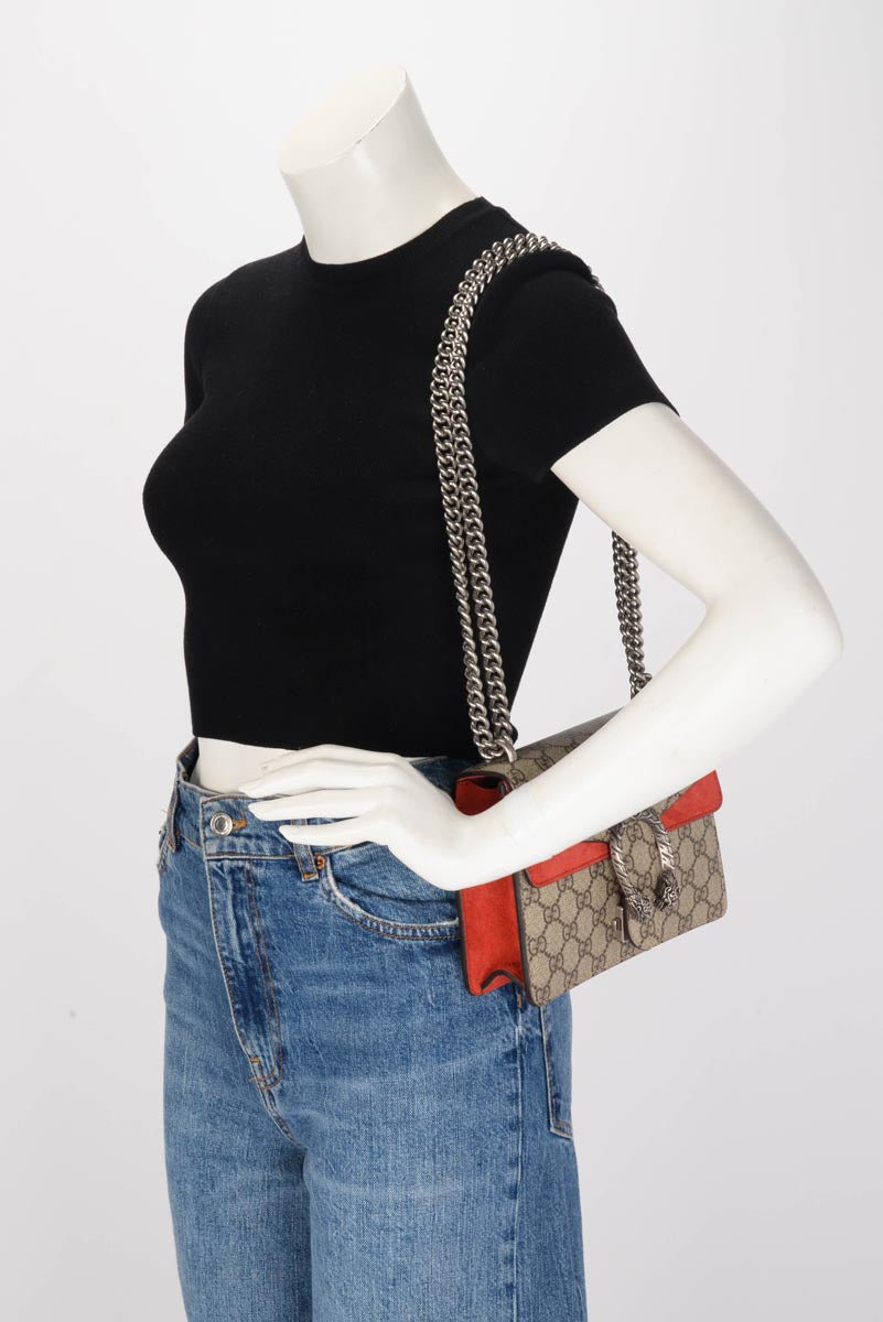 Gucci Red GG Supreme Mini Dionysus Bag