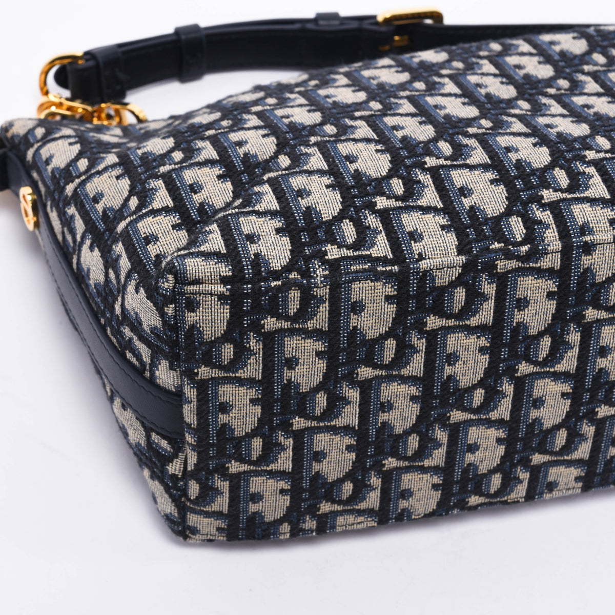 Dior Navy Oblique Jacquard Diorstar Hobo Chain Bag