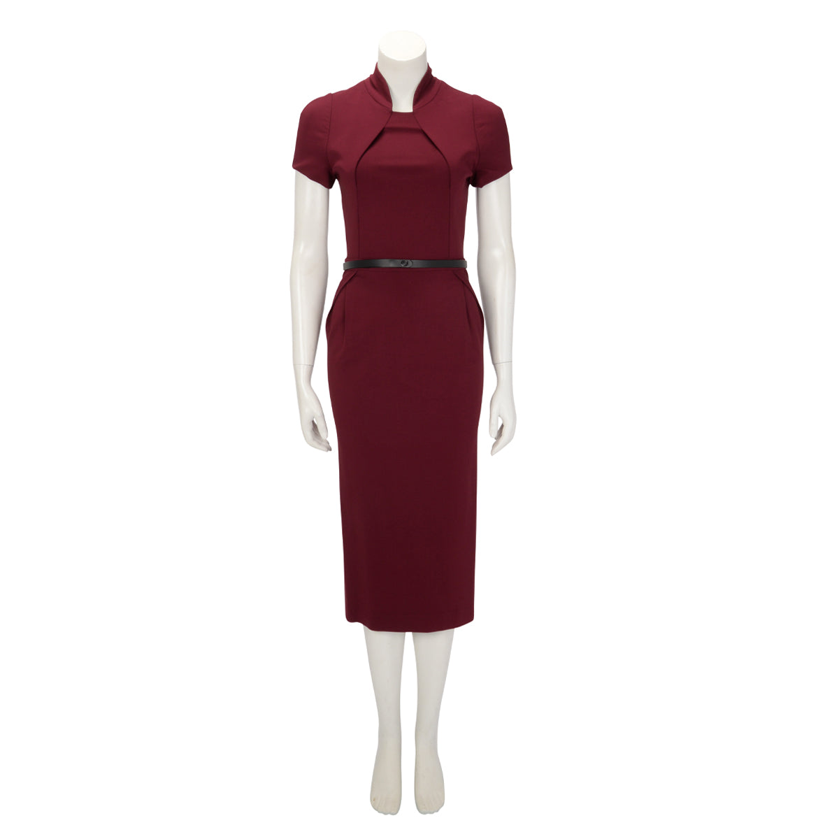 Gucci Wine Interlock Cap Sleeve Midi Dress M