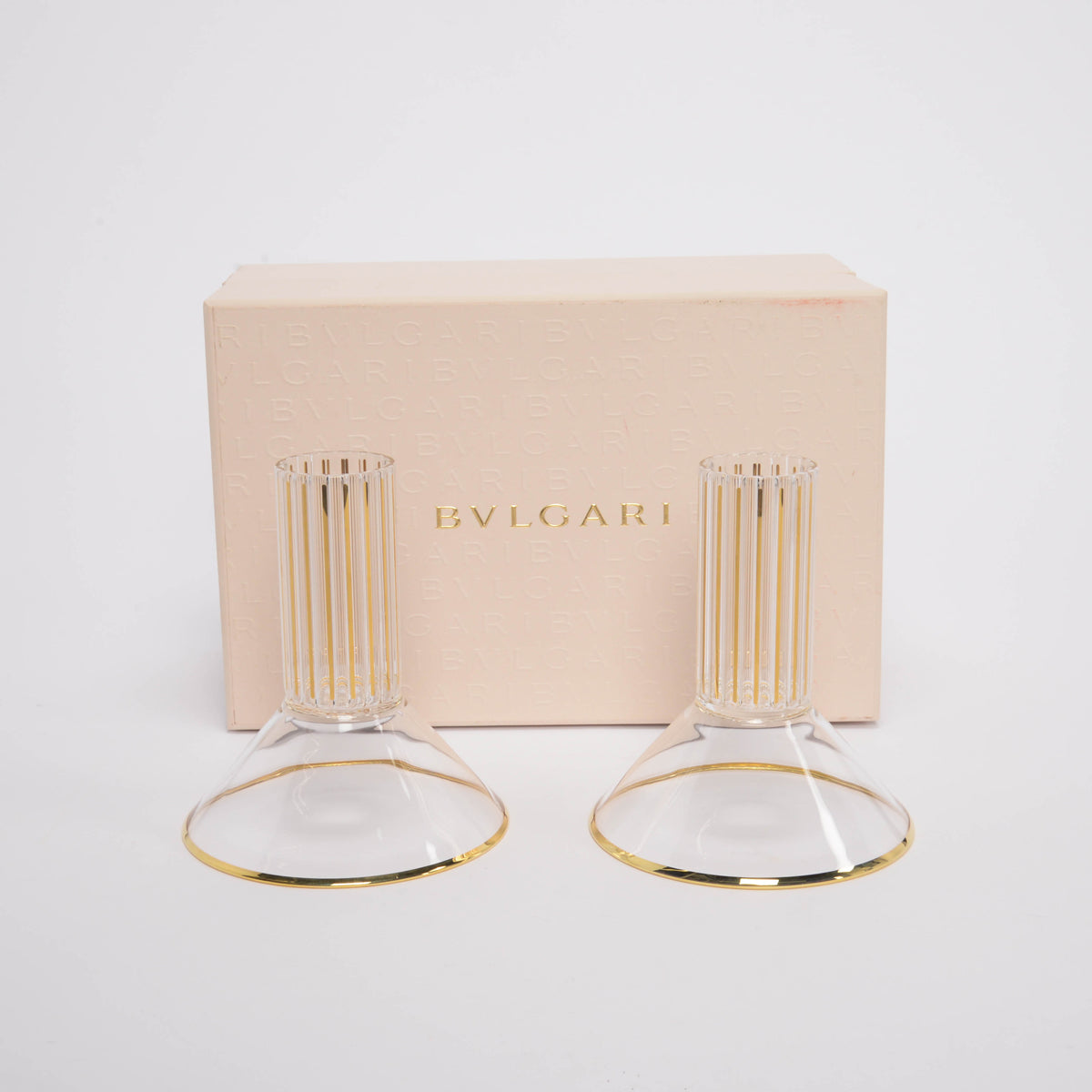 Bulgari Glass Candle Holder Set