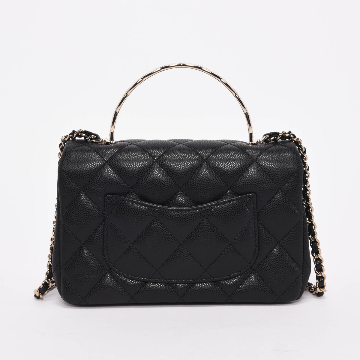 Chanel Black Caviar Coco Crush Mini Top Handle Bag