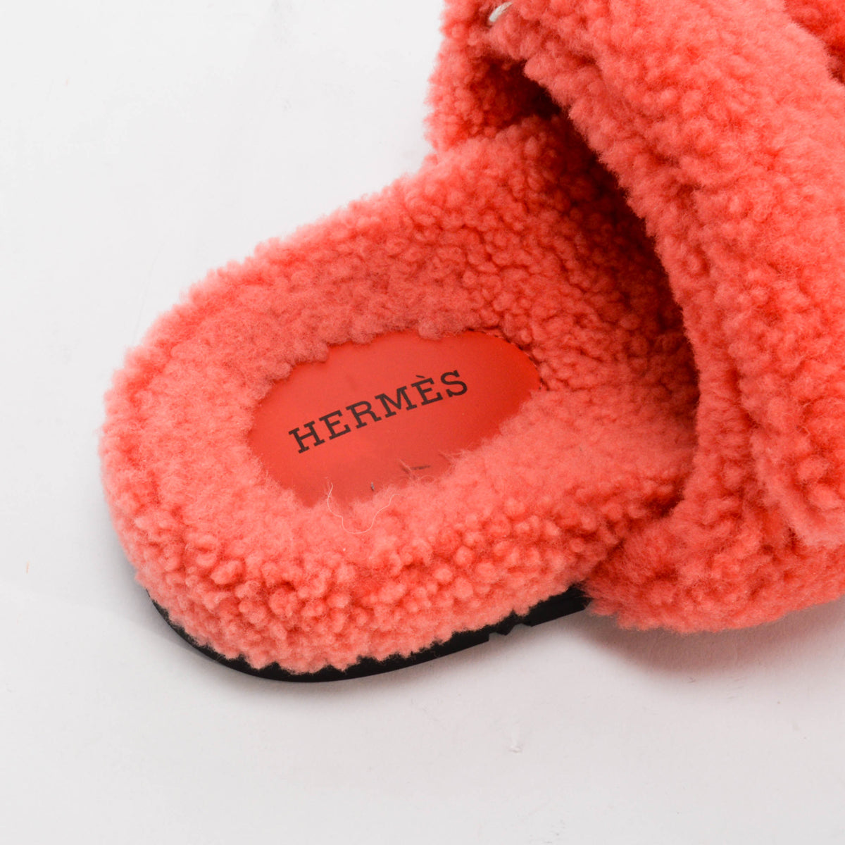 Hermes Rose du Désert Shearling Chypre Sandals 38
