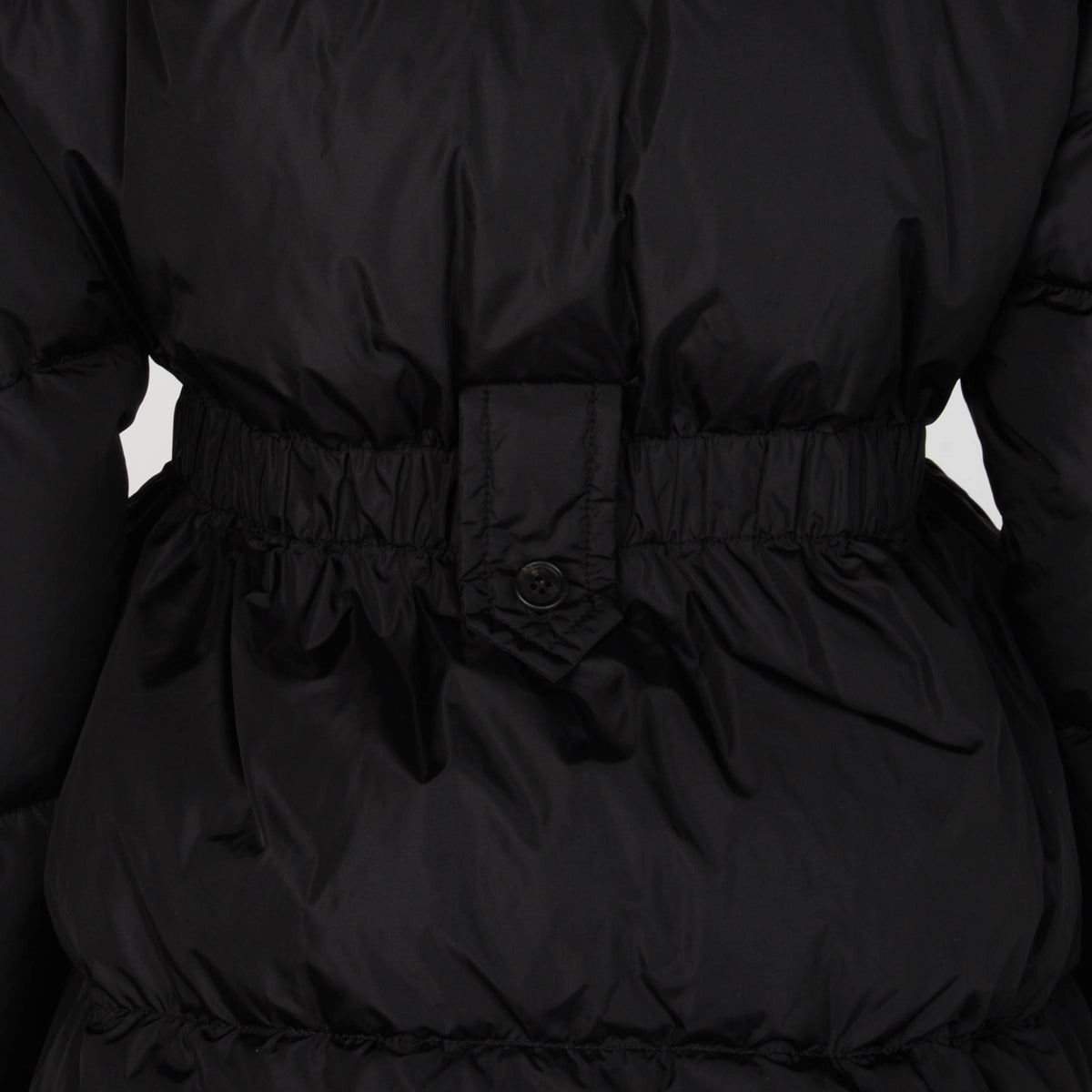 Prada Black Nylon & Fur Hooded Puffer Jacket IT 40