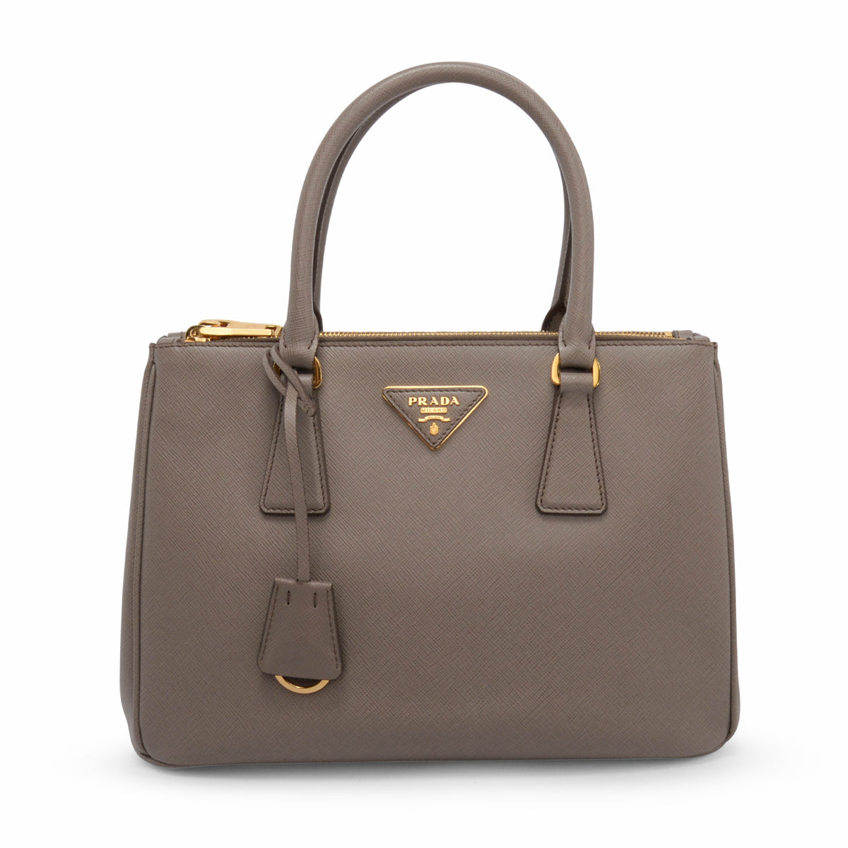 Prada Grey Saffiano Lux Small Galleria Tote