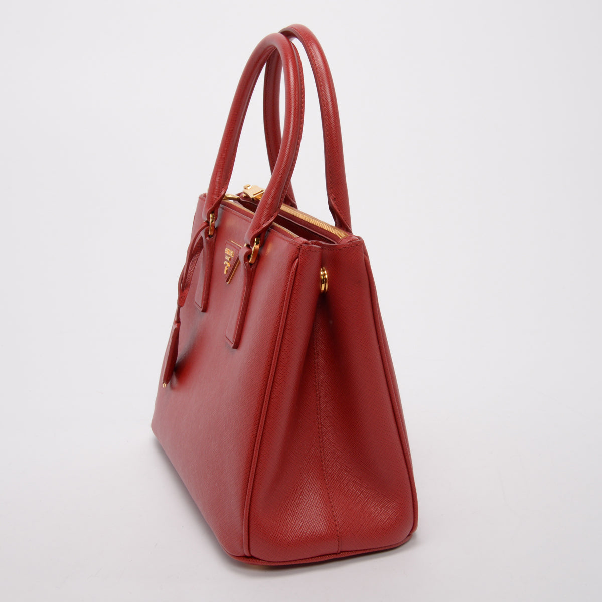 Prada Red Saffiano Lux Small Galleria Tote