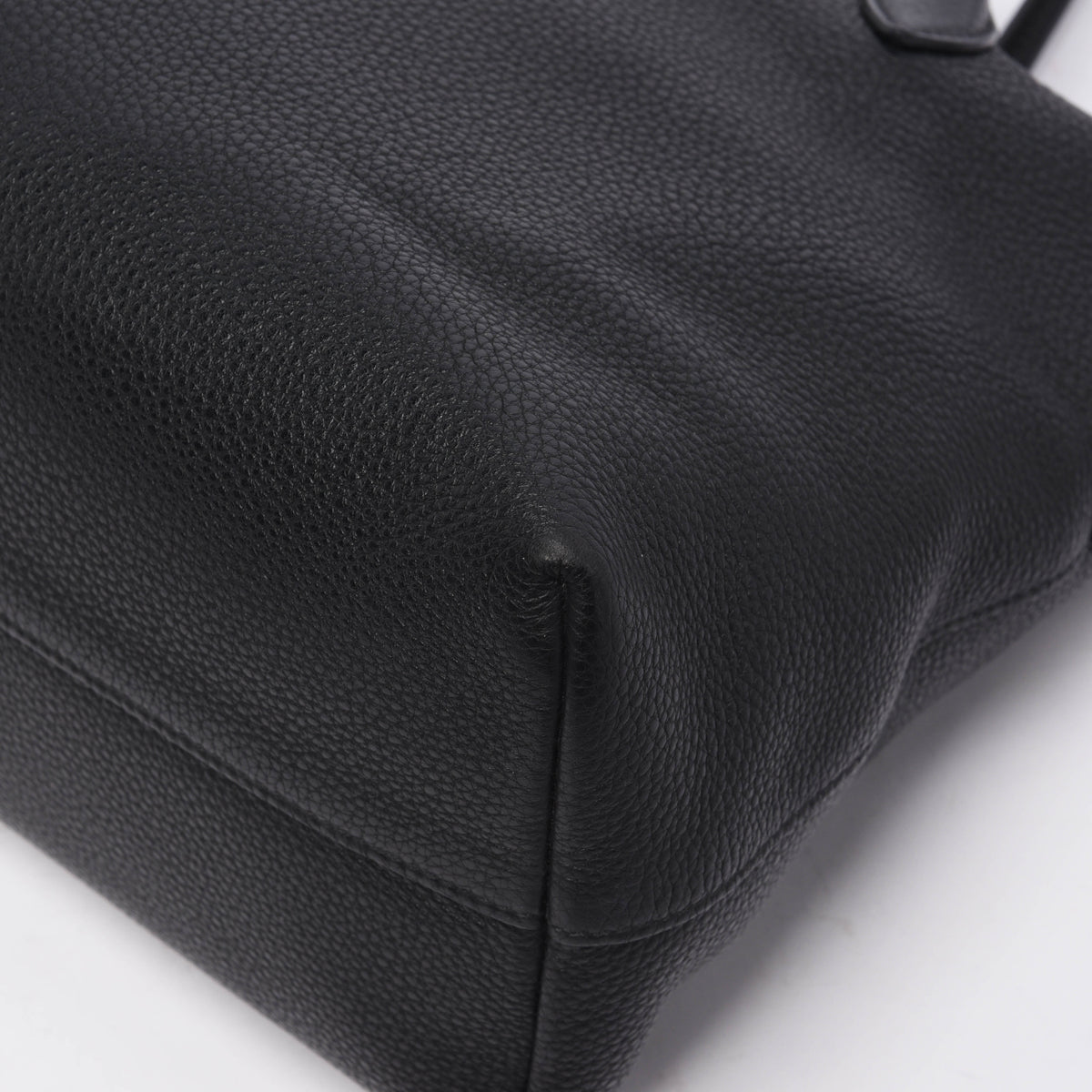 Prada Black Vitello Daino Top Handle Shoulder Bag