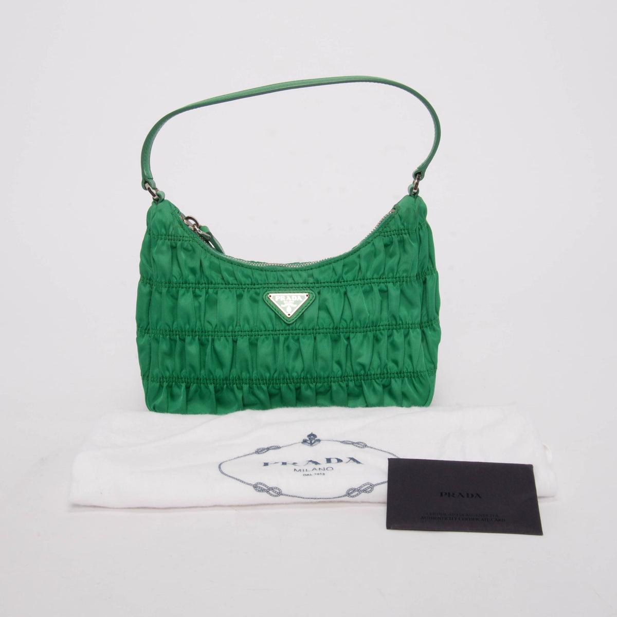 Prada Green Nylon Gaufre Re-Edition 2000 Mini Bag