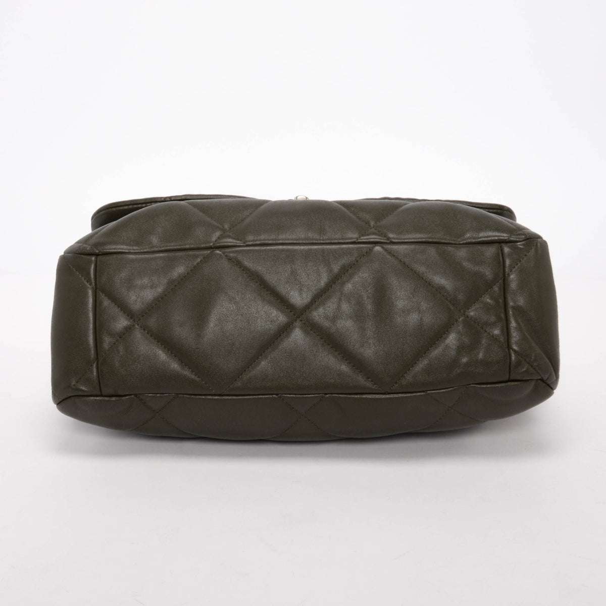 Chanel Khaki Goatskin Maxi Chanel 19 Flap Bag