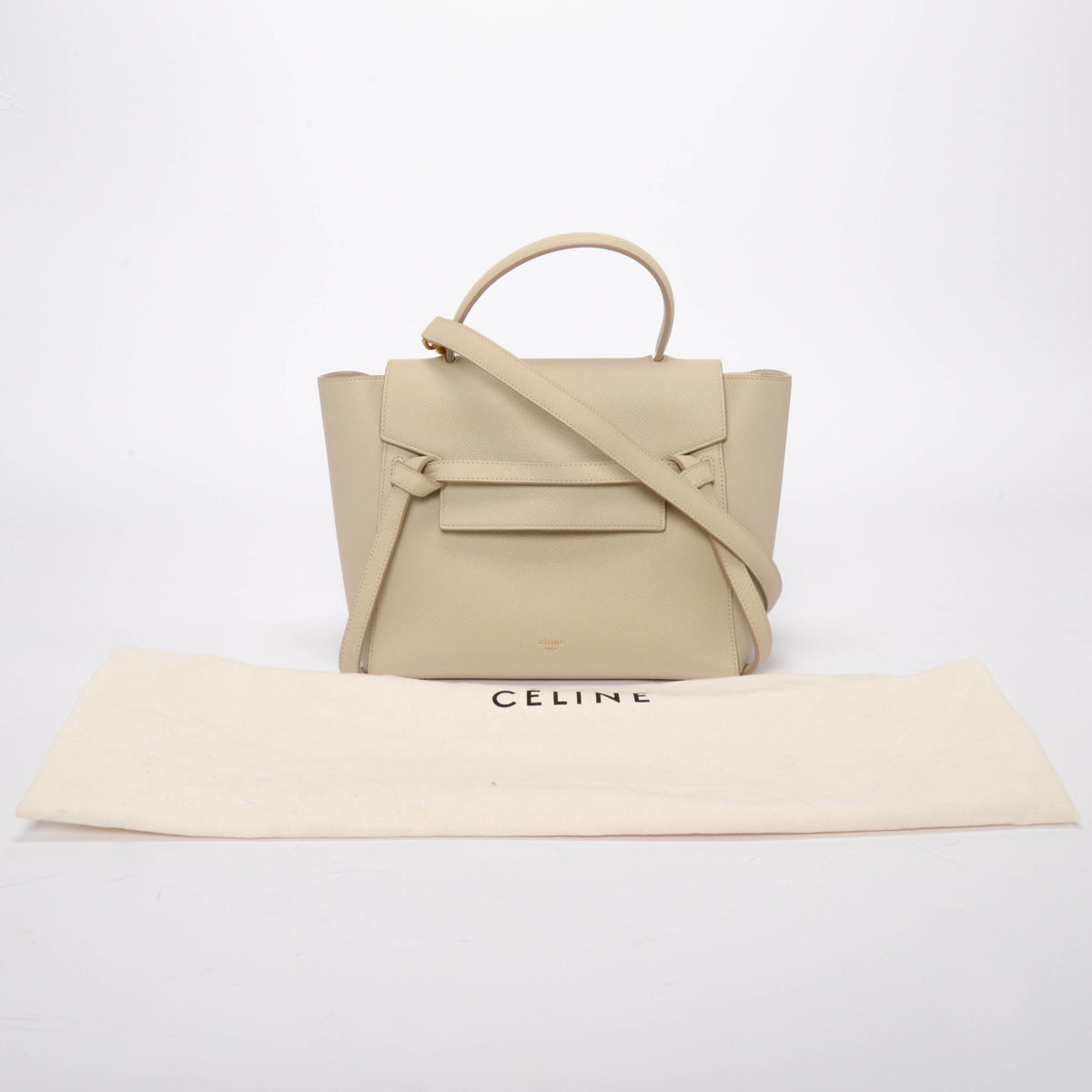 Celine Light Beige Grained Calfskin Micro Belt Bag
