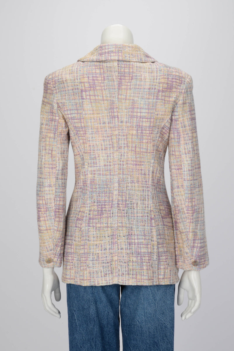 Chanel Pastel Check Four Pocket Jacket FR 38
