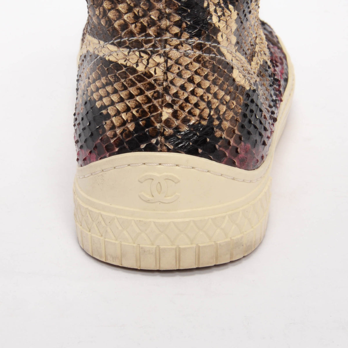 Chanel Multi Colour Python Hi-Top Sneakers 38.5