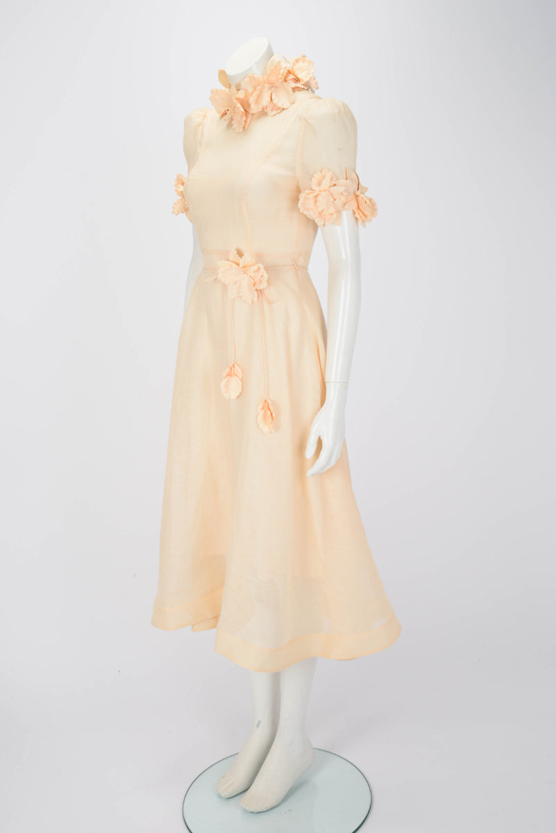 Zimmermann Cream Luminosity Liftoff Flower Midi Dress OP