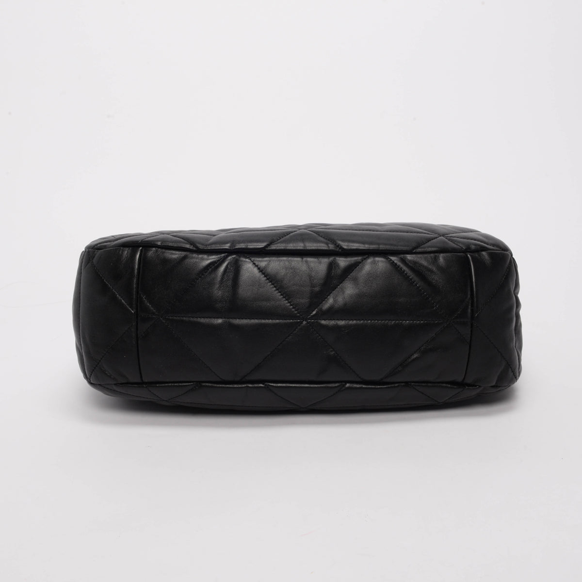 Prada Black Nappa Stitched Large Hobo Bag