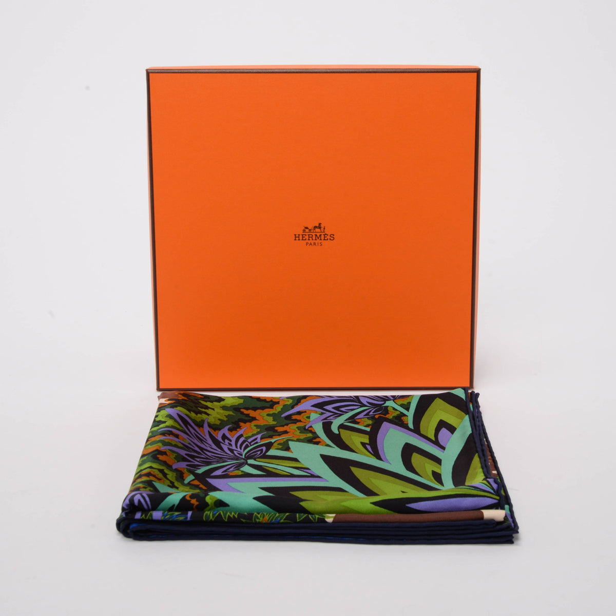 Hermes Bleu Silk The Three Graces Scarf