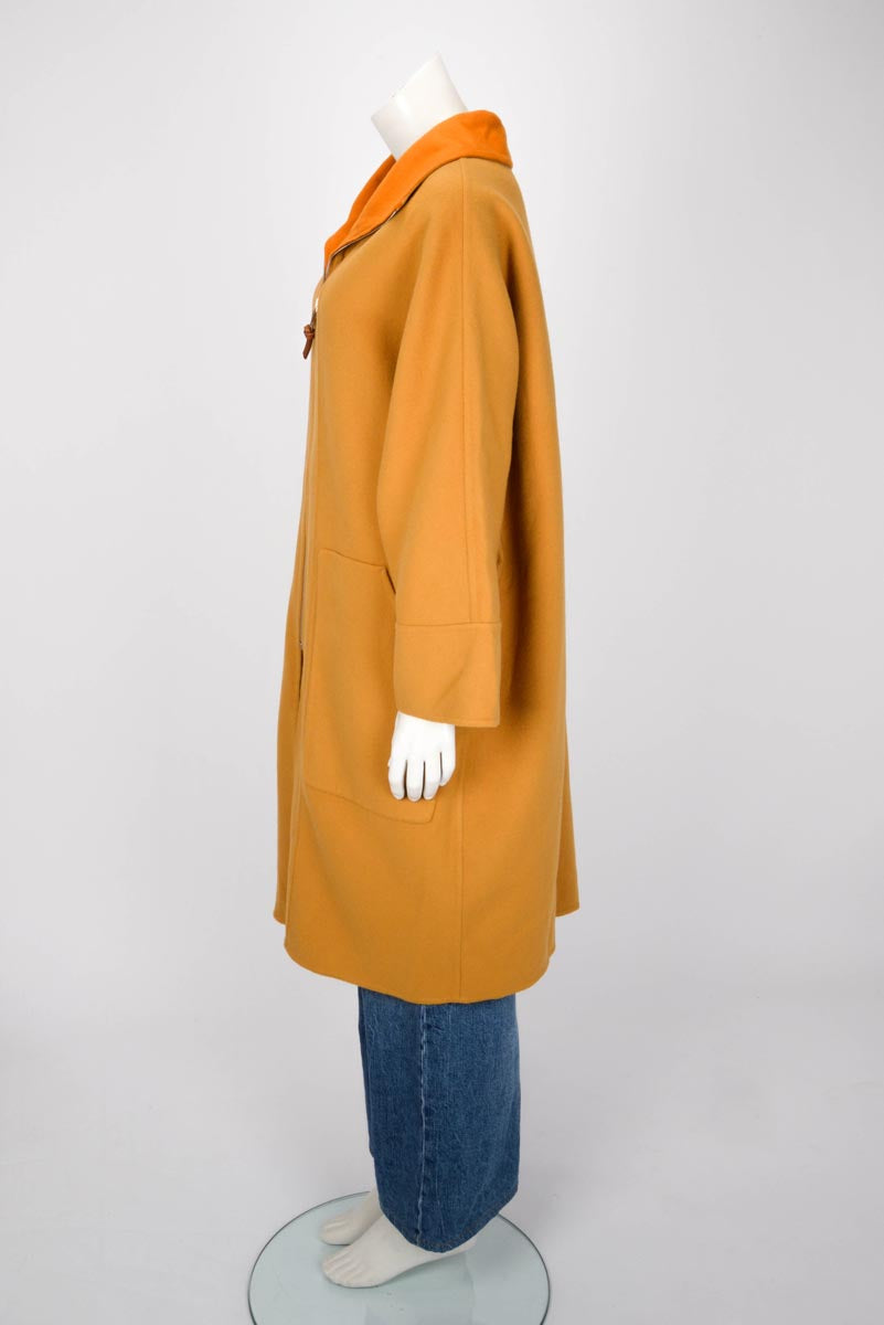 Hermes Mustard & Orange Cashmere Long Zipped Coat