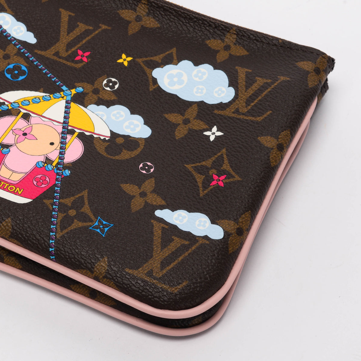 Louis Vuitton Monogram Big Wheel Double Zip Pochette