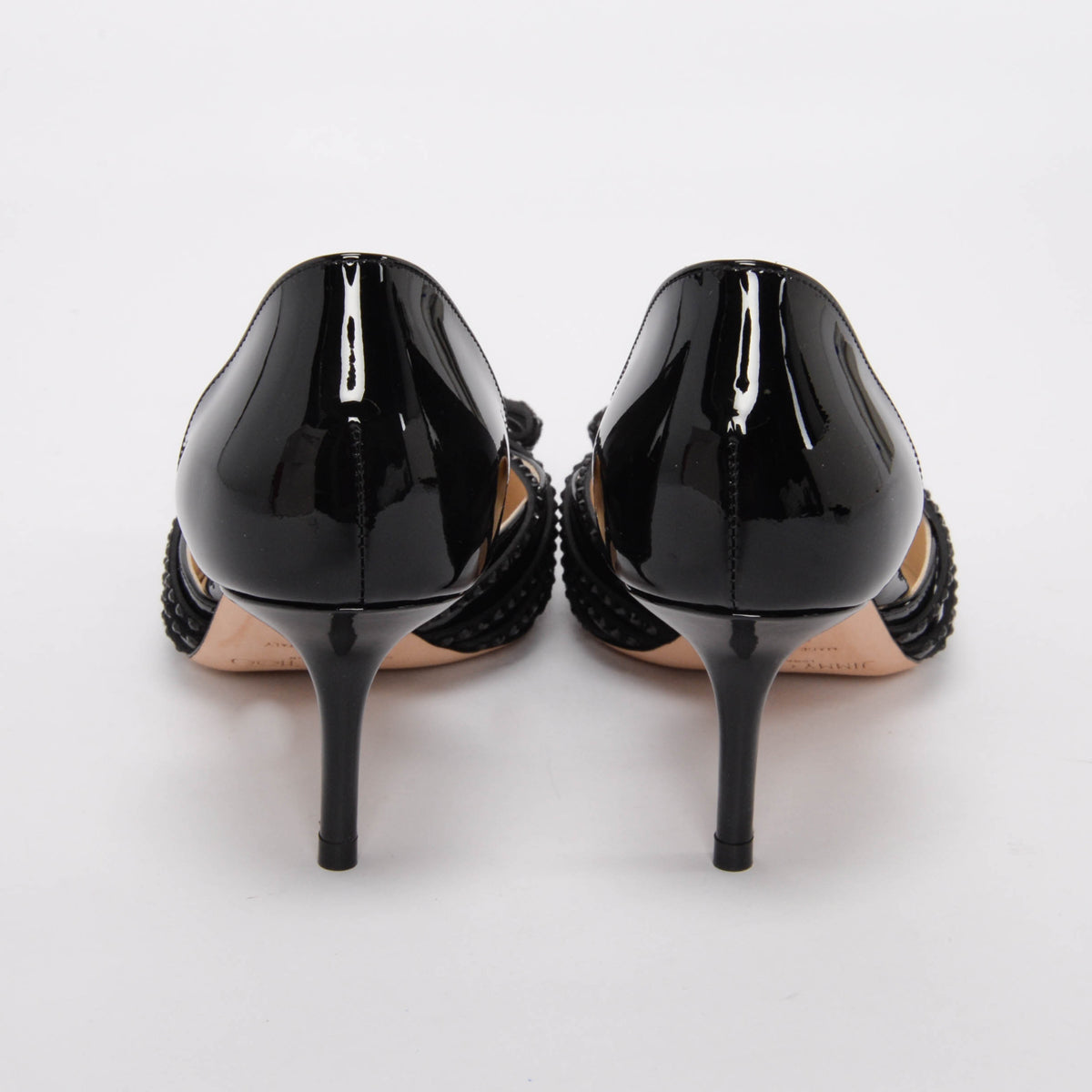 Jimmy Choo Black Patent Kaitence Bow Detail Pumps 36.5