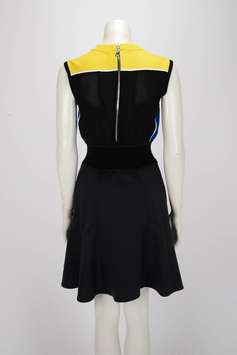 Louis Vuitton Black Knit Colourblock Mini Dress S