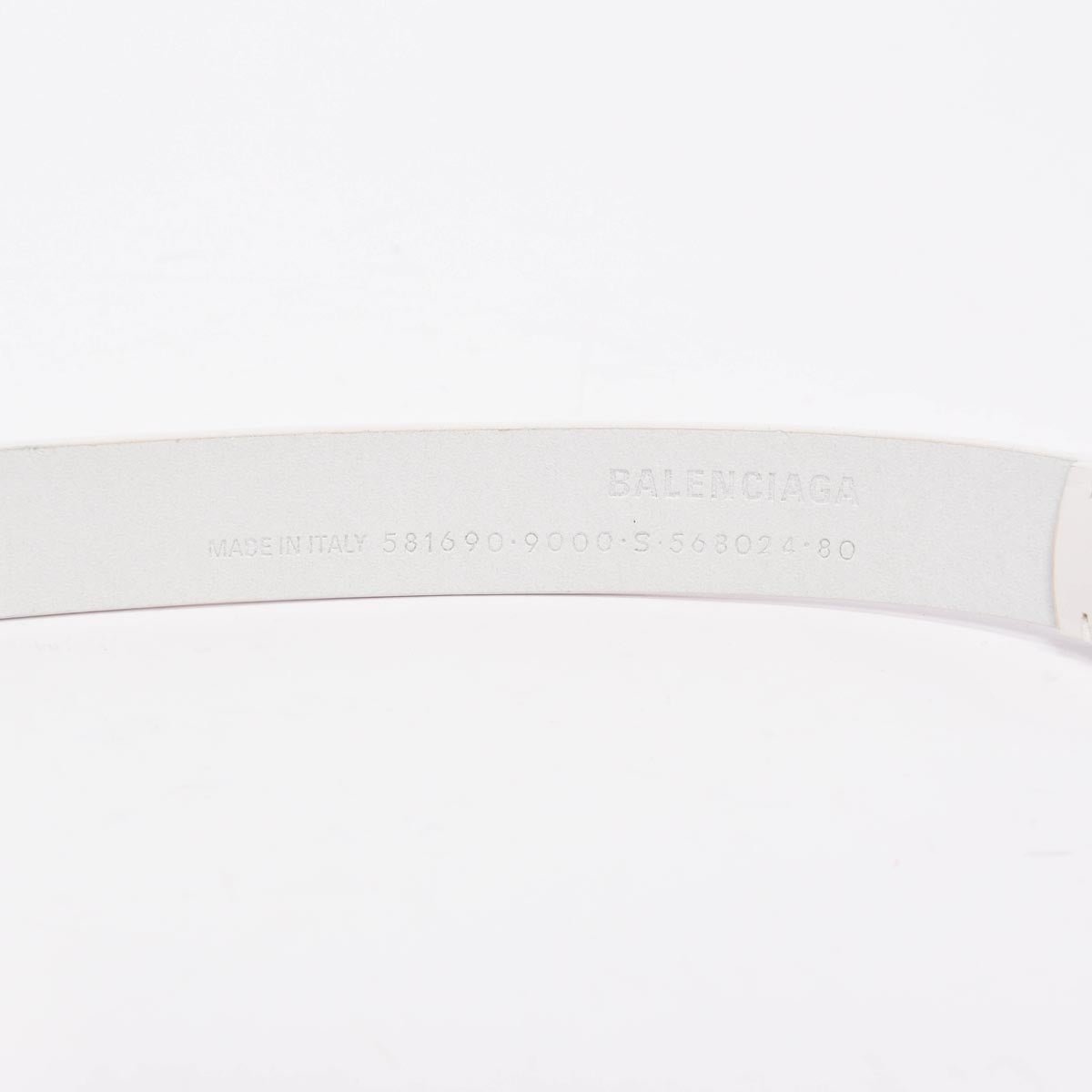 Balenciaga White Calfskin BB Belt