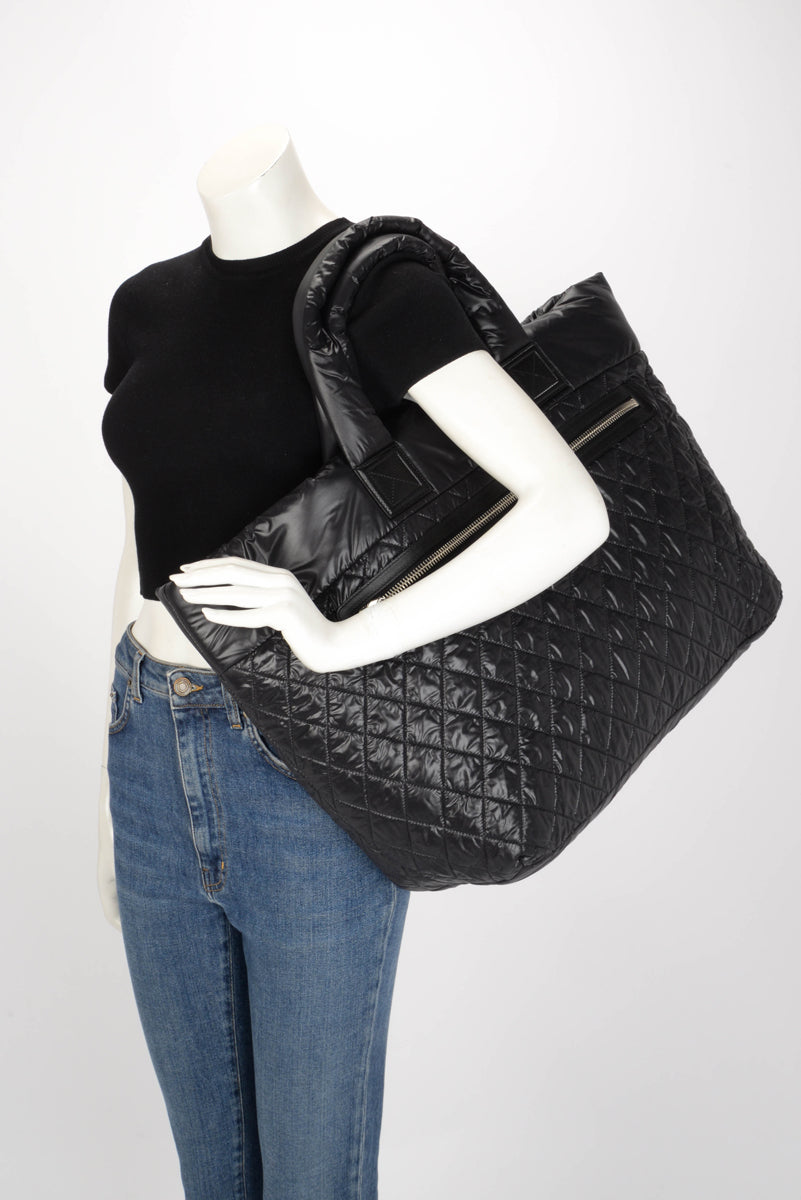 Chanel Black Quilted Nylon Coco Cocoon Large Tote