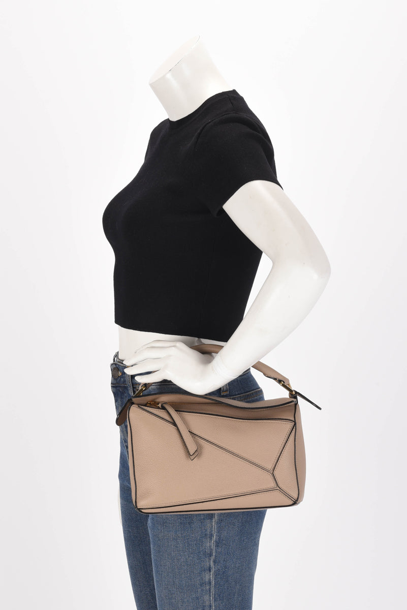 Loewe Sand Grained Calfskin Small Puzzle Bag