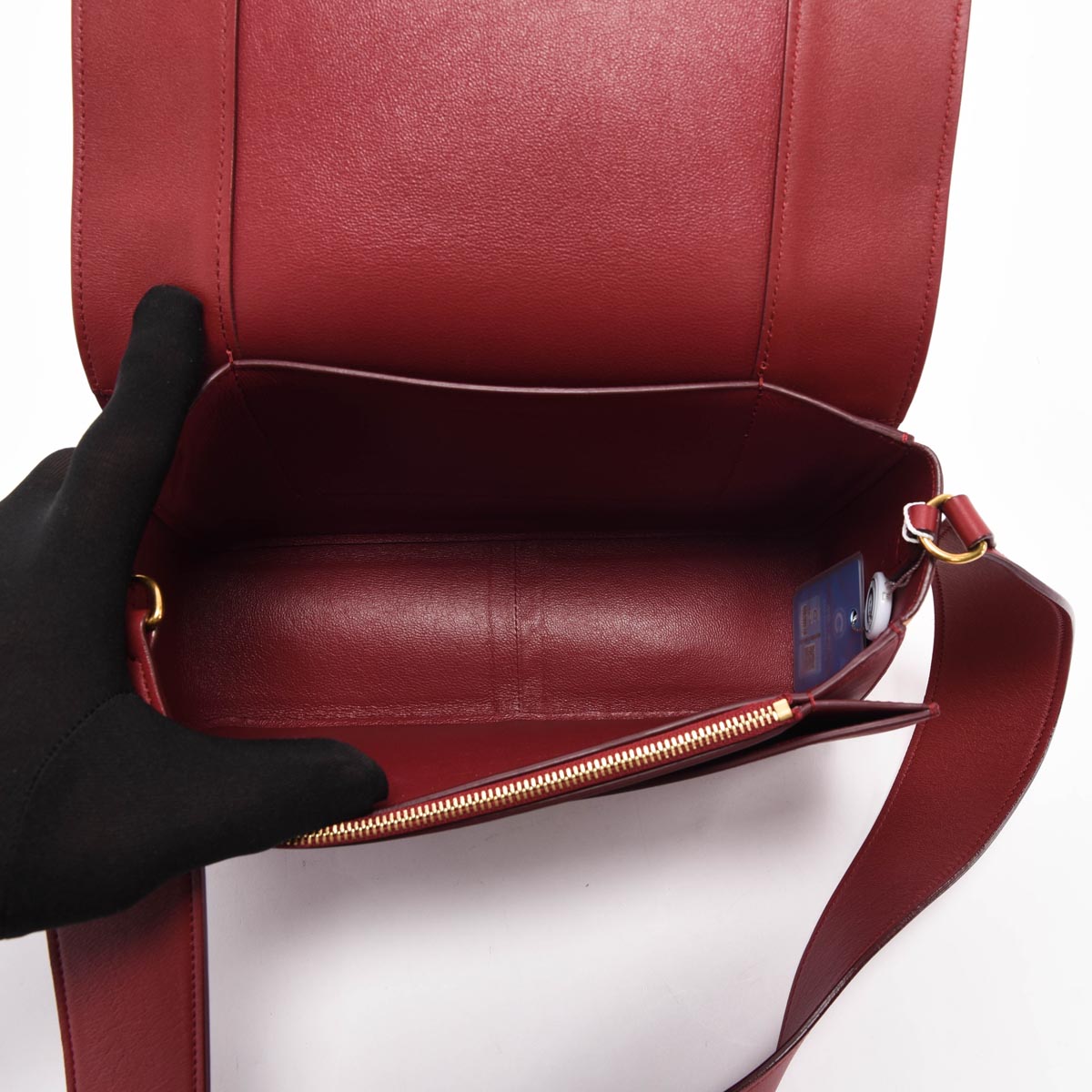 Celine Ruby & Nude Smooth Calfskin Medium Frame Bag