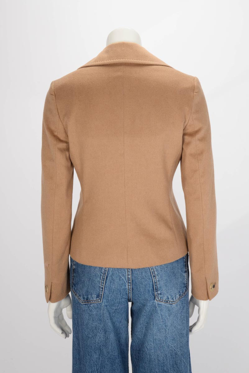 Max Mara Camel Hair Horn Button Short Jacket IT 40