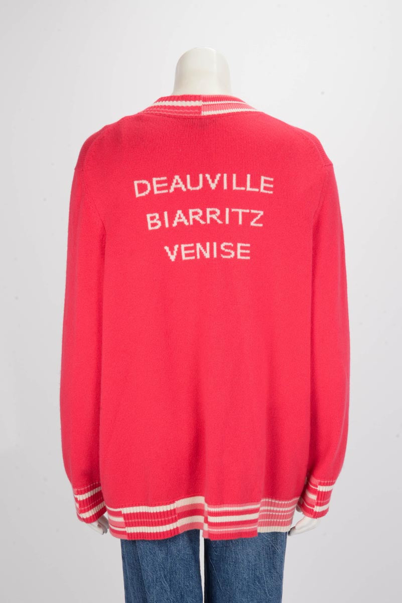 Chanel Pink Cashmere Deauville Biarritz Venise Cardigan FR 50