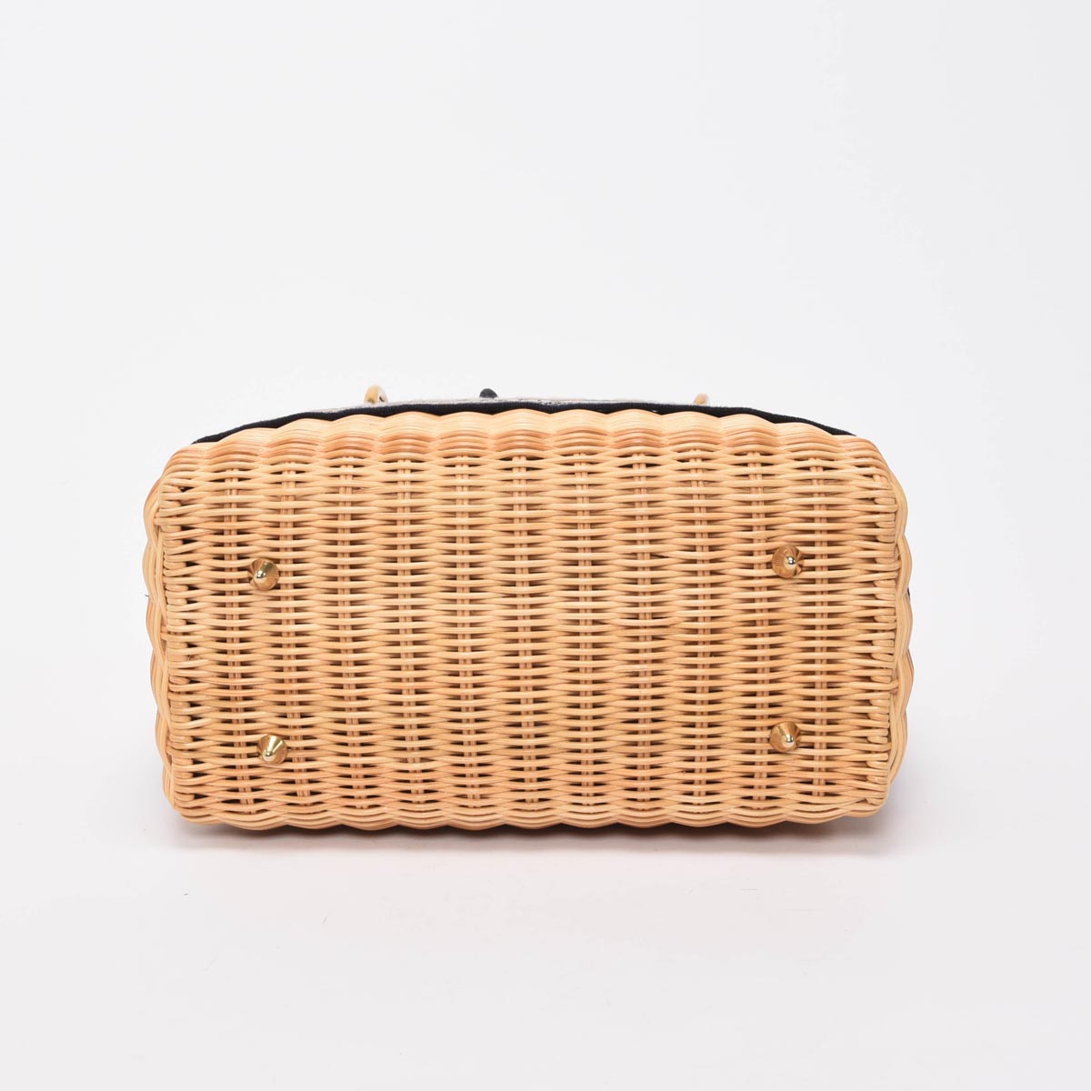 Dior Blue Oblique Wicker Medium Lady Dior Bag