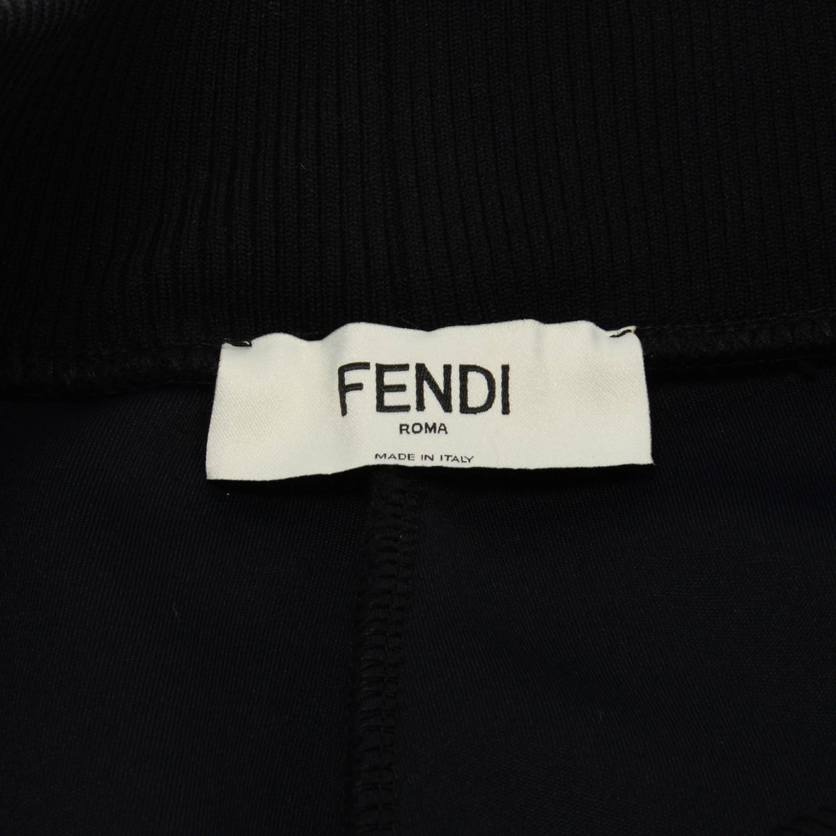 Fendi Black & Yellow Jersey & Velvet Logo Track Pants IT 38
