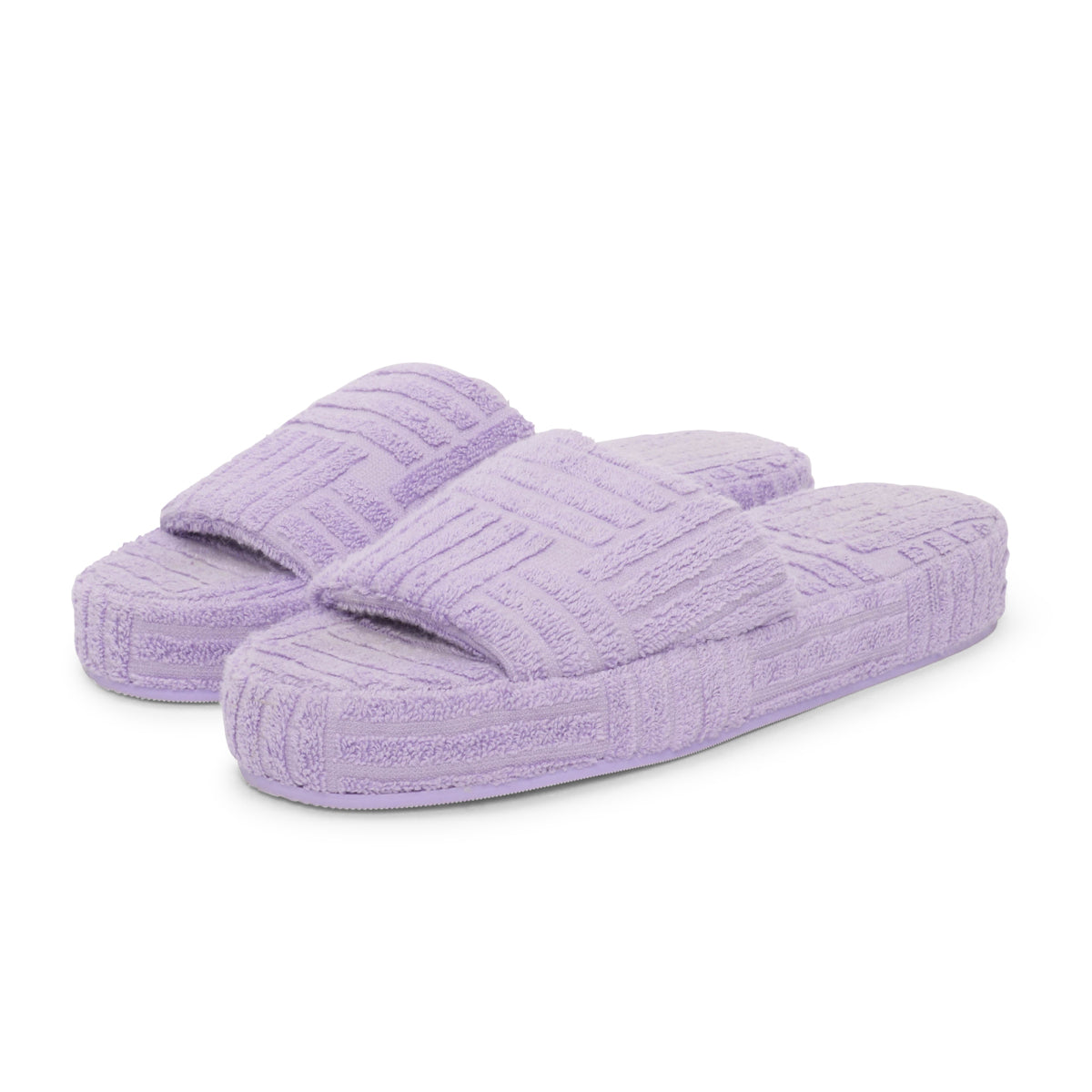 Bottega Veneta Purple Terry Cloth Resort Slippers 40